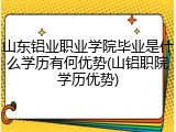 山东铝业职业学院毕业是什么学历有何优势(山铝职院学历优势)