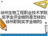 徐州生物工程职业技术学院奖学金评定细则是怎样的(徐州职院奖学金细则)