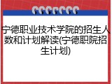 宁德职业技术学院的招生人数和计划解读(宁德职院招生计划)