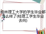 桂林理工大学的学生毕业都怎么样了(桂理工学生毕业去向)