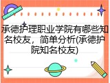 承德护理职业学院有哪些知名校友，简单分析(承德护院知名校友)
