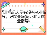 河北师范大学有没有就业指导，好就业吗(河北师大就业指导)