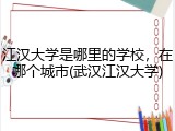 江汉大学是哪里的学校，在哪个城市(武汉江汉大学)