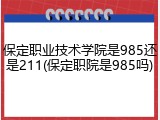 保定职业技术学院是985还是211(保定职院是985吗)