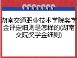 湖南交通职业技术学院奖学金评定细则是怎样的(湖南交院奖学金细则)