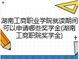 湖南工商职业学院就读期间可以申请哪些奖学金(湖南工商职院奖学金)