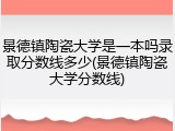 景德镇陶瓷大学是一本吗录取分数线多少(景德镇陶瓷大学分数线)