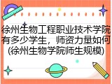 徐州生物工程职业技术学院有多少学生，师资力量如何(徐州生物学院师生规模)