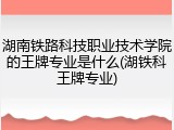 湖南铁路科技职业技术学院的王牌专业是什么(湖铁科王牌专业)
