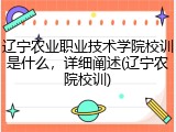 辽宁农业职业技术学院校训是什么，详细阐述(辽宁农院校训)
