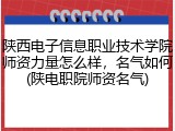 陕西电子信息职业技术学院师资力量怎么样，名气如何(陕电职院师资名气)
