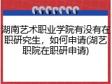 湖南艺术职业学院有没有在职研究生，如何申请(湖艺职院在职研申请)