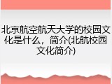 北京航空航天大学的校园文化是什么，简介(北航校园文化简介)