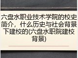六盘水职业技术学院的校史简介，什么历史与社会背景下建校的(六盘水职院建校背景)
