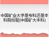中国矿业大学是专科还是本科院校呢(中国矿大本科)