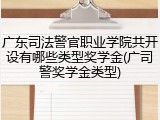 广东司法警官职业学院共开设有哪些类型奖学金(广司警奖学金类型)