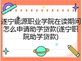 遂宁能源职业学院在读期间怎么申请助学贷款(遂宁职院助学贷款)