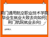 荆门通用航空职业技术学院毕业生就业大致去向如何(荆门航院就业去向)