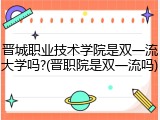 晋城职业技术学院是双一流大学吗?(晋职院是双一流吗)