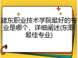 建东职业技术学院最好的专业是哪个，详细阐述(东职最佳专业)