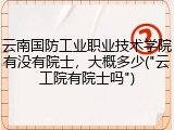云南国防工业职业技术学院有没有院士，大概多少("云工院有院士吗")