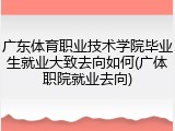 广东体育职业技术学院毕业生就业大致去向如何(广体职院就业去向)