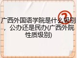 广西外国语学院是什么级别，公办还是民办(广西外院性质级别)