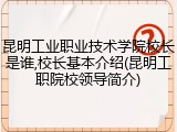 昆明工业职业技术学院校长是谁,校长基本介绍(昆明工职院校领导简介)