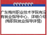 广东梅州职业技术学院有没有就业指导中心，详细介绍(梅职院就业指导详情)