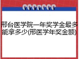 邢台医学院一年奖学金最多能拿多少(邢医学年奖金额)