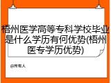 梧州医学高等专科学校毕业是什么学历有何优势(梧州医专学历优势)