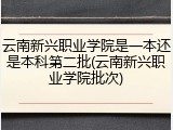 云南新兴职业学院是一本还是本科第二批(云南新兴职业学院批次)