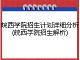 皖西学院招生计划详细分析(皖西学院招生解析)