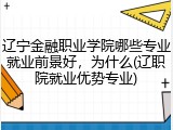辽宁金融职业学院哪些专业就业前景好，为什么(辽职院就业优势专业)