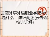 云南外事外语职业学院校训是什么，详细阐述(云外院校训详解)