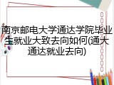 南京邮电大学通达学院毕业生就业大致去向如何(通大通达就业去向)