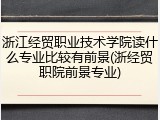 浙江经贸职业技术学院读什么专业比较有前景(浙经贸职院前景专业)