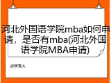 河北外国语学院mba如何申请，是否有mba(河北外国语学院MBA申请)