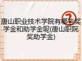 唐山职业技术学院有哪些奖学金和助学金呢(唐山职院奖助学金)