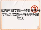 嘉兴南湖学院一般要多少分才能录取(嘉兴南湖学院录取分)