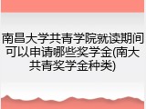 南昌大学共青学院就读期间可以申请哪些奖学金(南大共青奖学金种类)