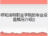 呼和浩特职业学院的专业设置概况介绍()