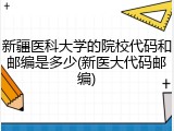 新疆医科大学的院校代码和邮编是多少(新医大代码邮编)