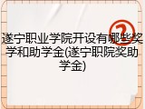 遂宁职业学院开设有哪些奖学和助学金(遂宁职院奖助学金)