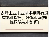 赤峰工业职业技术学院有没有就业指导，好就业吗(赤峰职院就业如何)