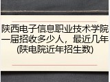 陕西电子信息职业技术学院一届招收多少人，最近几年(陕电院近年招生数)