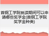 首钢工学院就读期间可以申请哪些奖学金(首钢工学院奖学金种类)