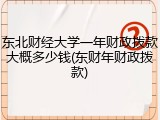 东北财经大学一年财政拨款大概多少钱(东财年财政拨款)