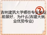 吉林建筑大学哪些专业就业前景好，为什么(吉建大就业优势专业)