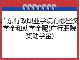 广东行政职业学院有哪些奖学金和助学金呢(广行职院奖助学金)